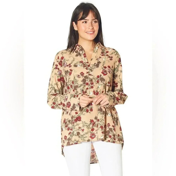 Pleione small floral and flowy lightweight long sleeve top - Picture 1 of 5